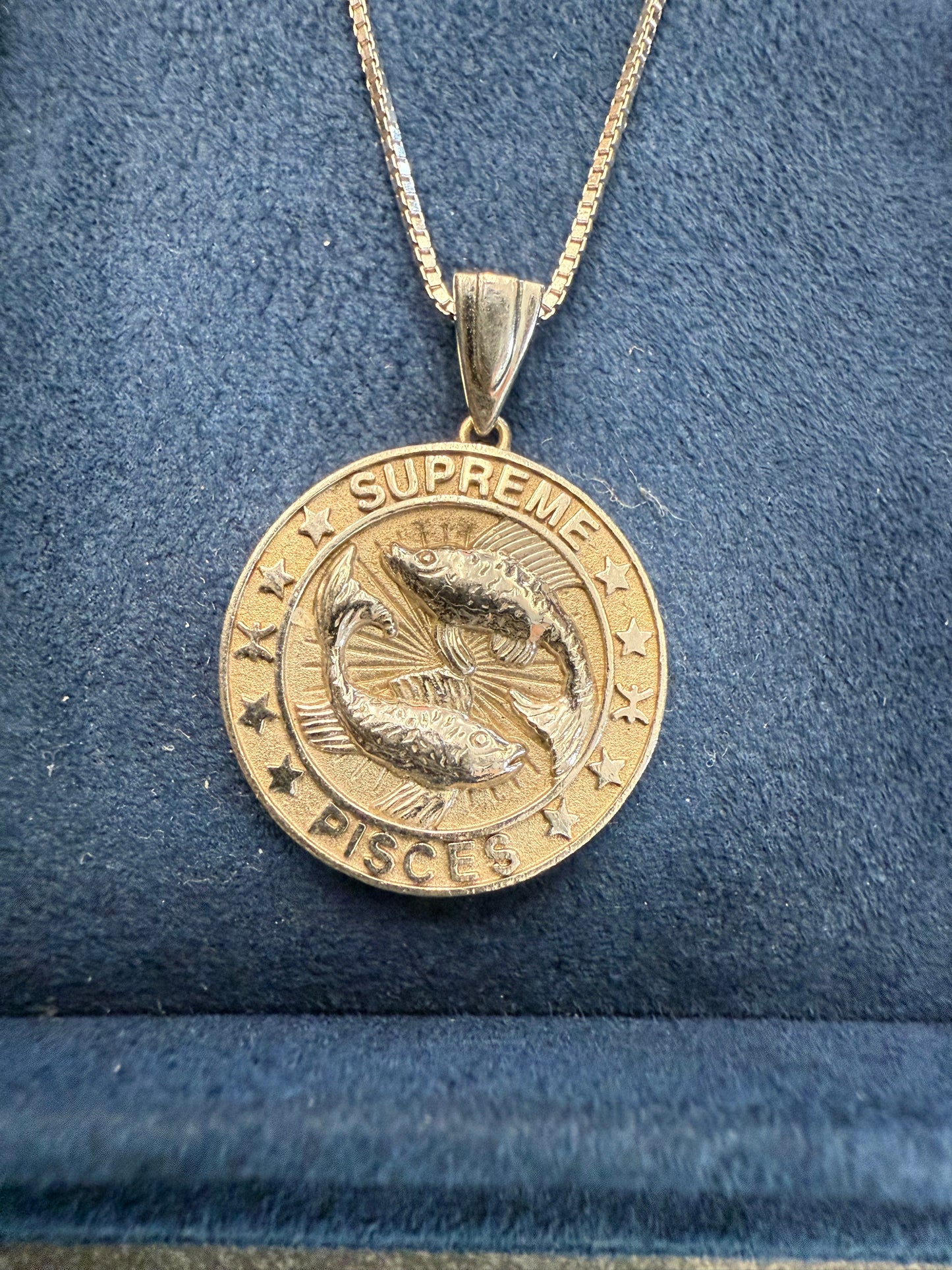 FW24 SUPREME JACOB & CO PISCES ZODIAC PENDANT STERLING SILVER