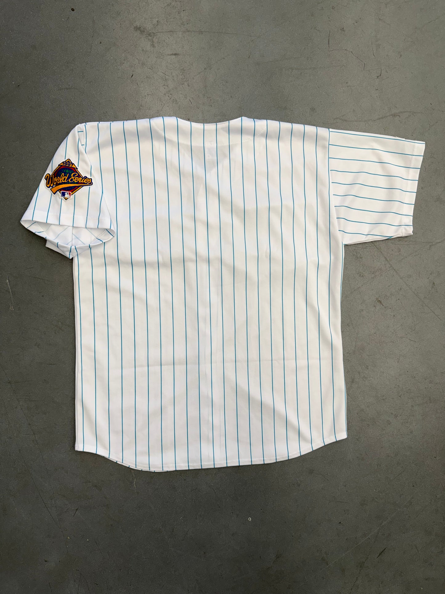 1997 FLORIDA MARLINS  RUSSELL ATHLETIC PINSTRIPE BASEBALL JERSEY