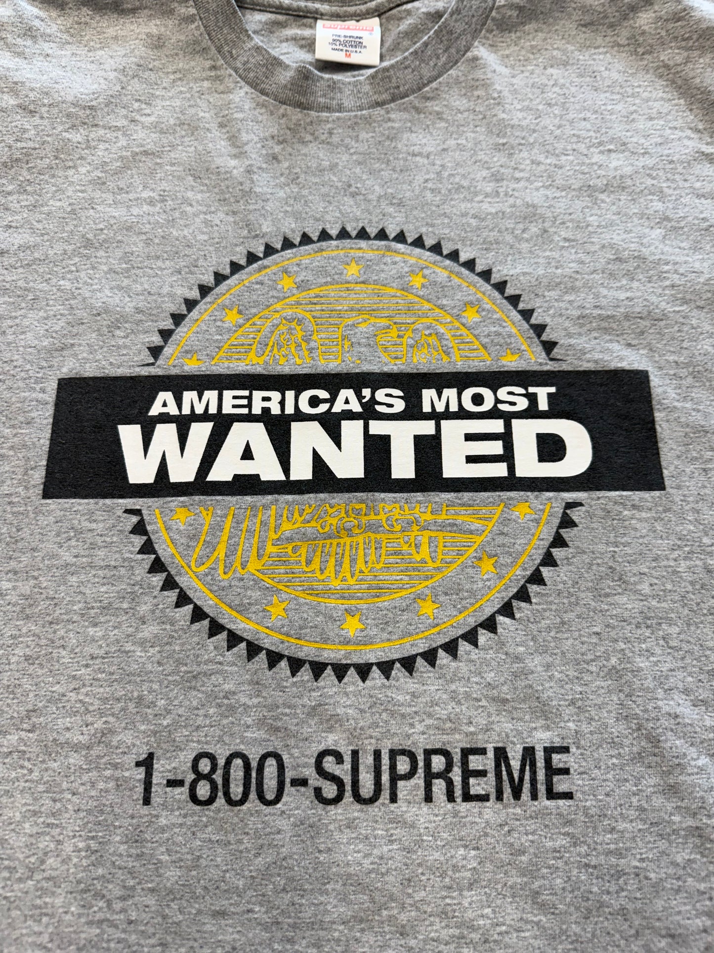 SS16 SUPREME MOST WANTED TEE GREY MEDIUM