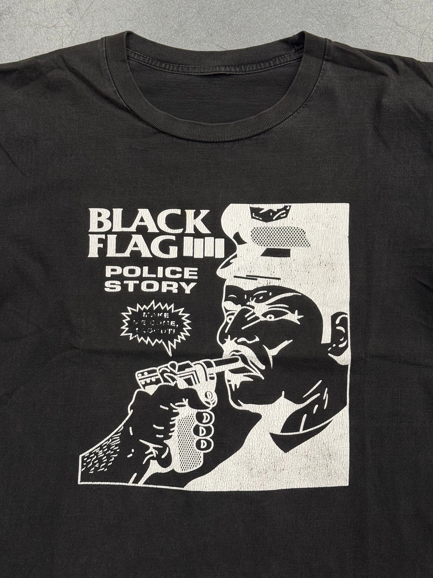 BLACK FLAG POLICE STORY TEE (PULLED TAG)