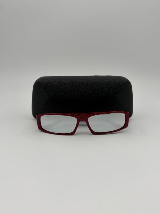 BALENCIAGA RECTANGULAR SILVER TINTED SUNGLASSES - BB0008S