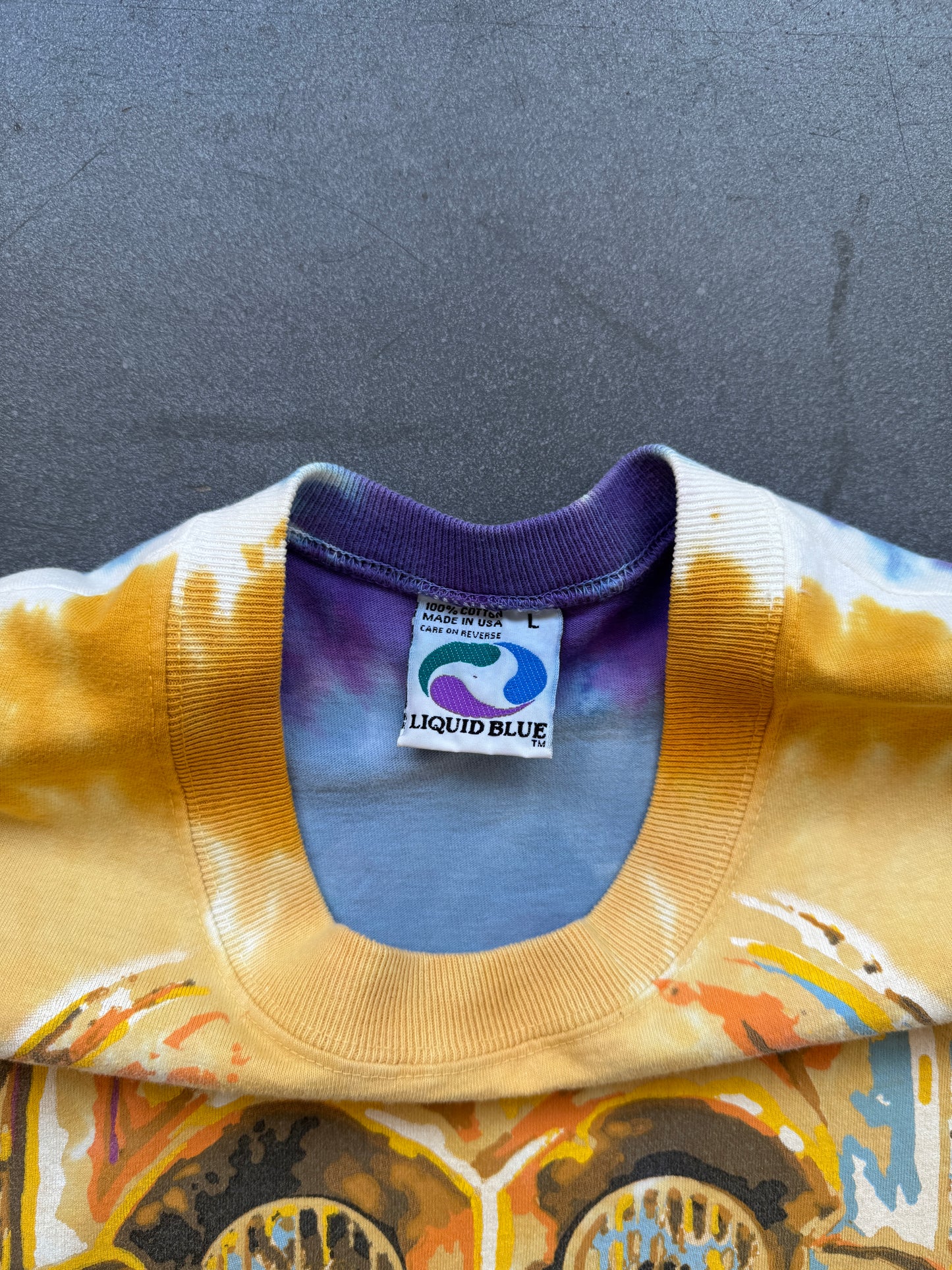 1997 STAR WARS C-3P0 R2-D2 TIE-DYE TEE (LIQUID BLUE TAG)