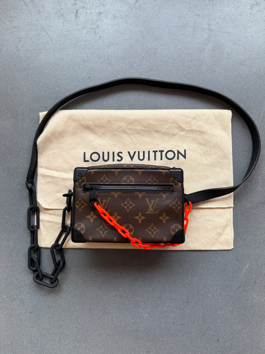 SS19 LOUIS VUITTON MINI SOFT TRUNK ORANGE CHAIN BAG - BROWN MONOGRAM (PRE-OWNED WITH DUSTBAG) (TANIA)
