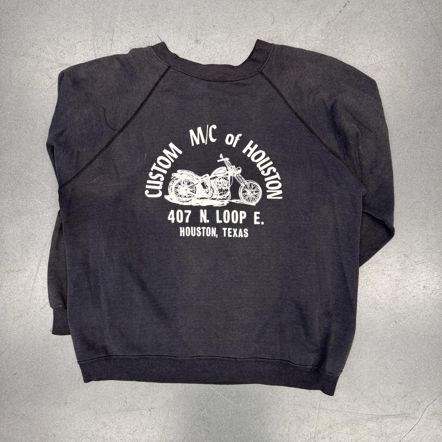 '80S 3D EMBLEM HARLEY-DAVIDSON BORN FREE DIE FREE CREWNECK SWEATER (HANES ACTIVEWEAR TAG)