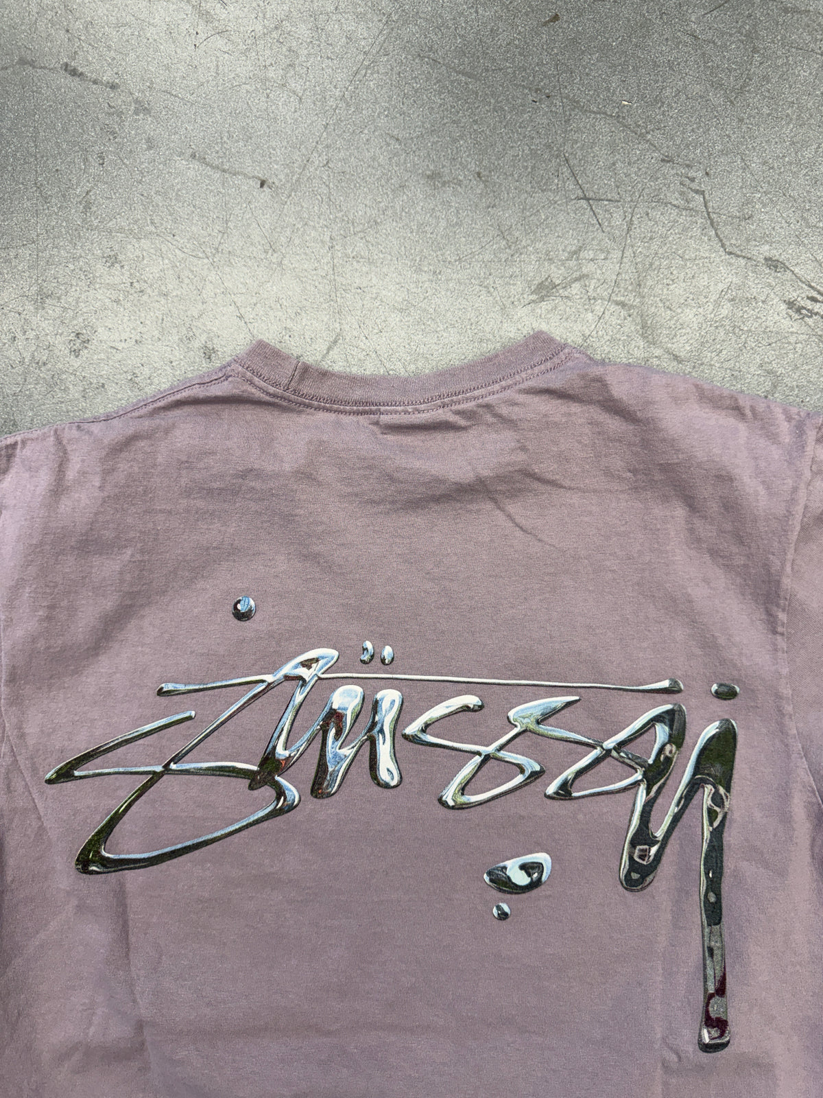 00'S STUSSY LIQUID METAL LOGO TEE