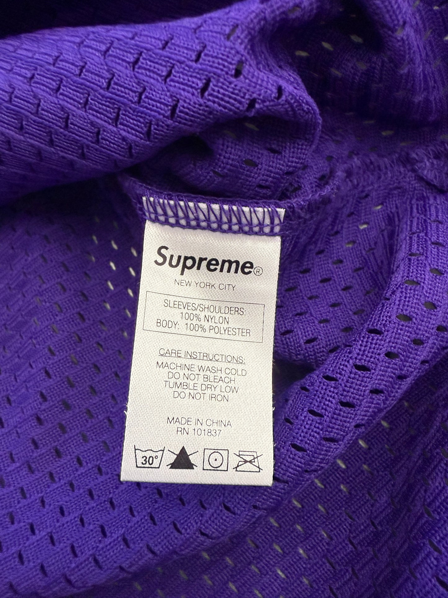 FW13 SUPREME DIAMOND RIB FRIEND OR FOE FOOTBALL JERSEY PURPLE