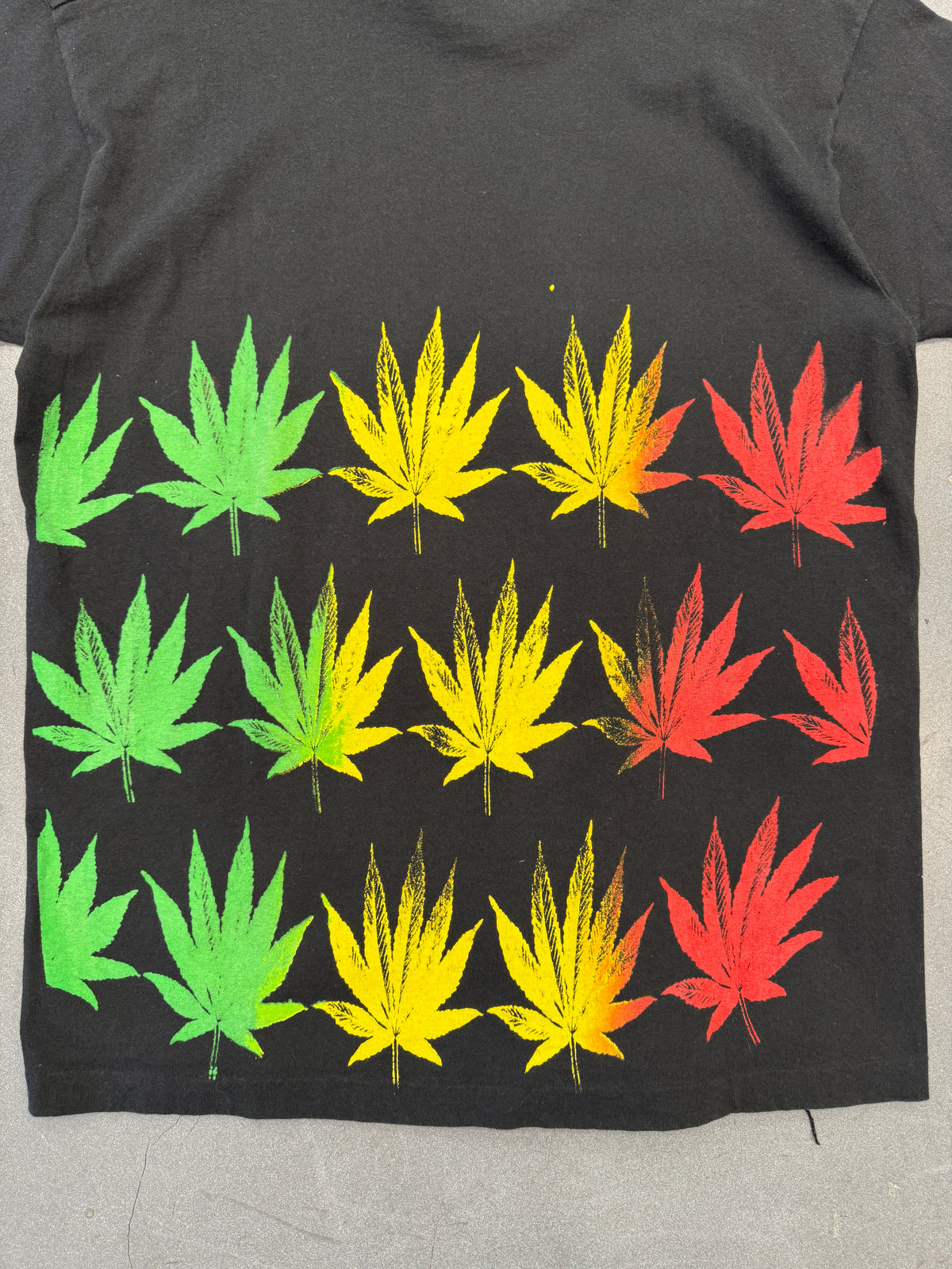 90'S WEED LEAF RASTA COLORWAY TEE (FOTL TAG)