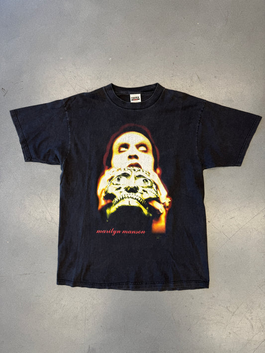 1997 MARILYN MANSON ANTICHRIST SUPERHERO SKULL FADED TEE (TULTEX TAG)