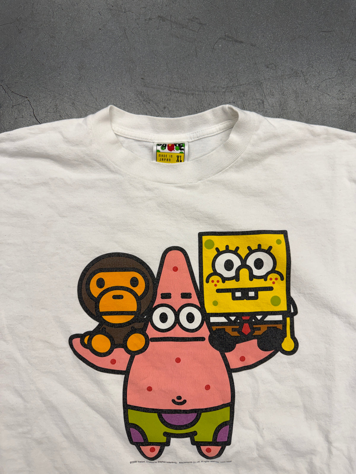 2008 BAPE A BATHING APE SPONGEBOB PATRICK BABY MILO TEE