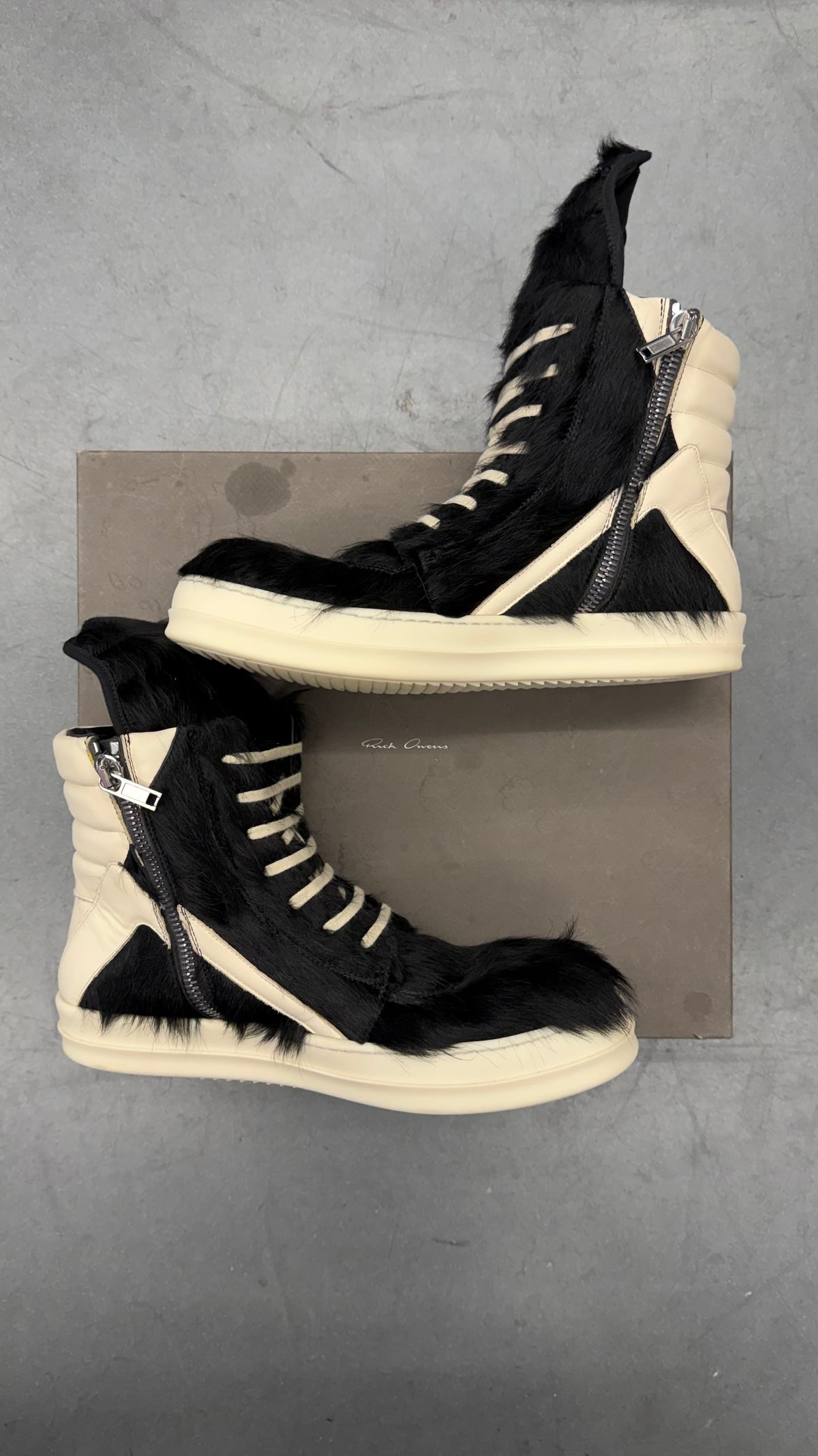 RICK OWENS PONY HAIR GEOBASKET