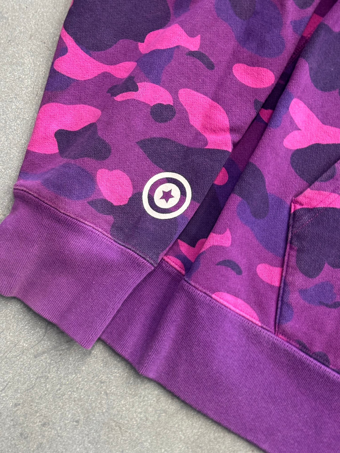 FW18 BAPE A BATHING APE COLOR CAMO TIGER FULL ZIP HOODIE - PURPLE