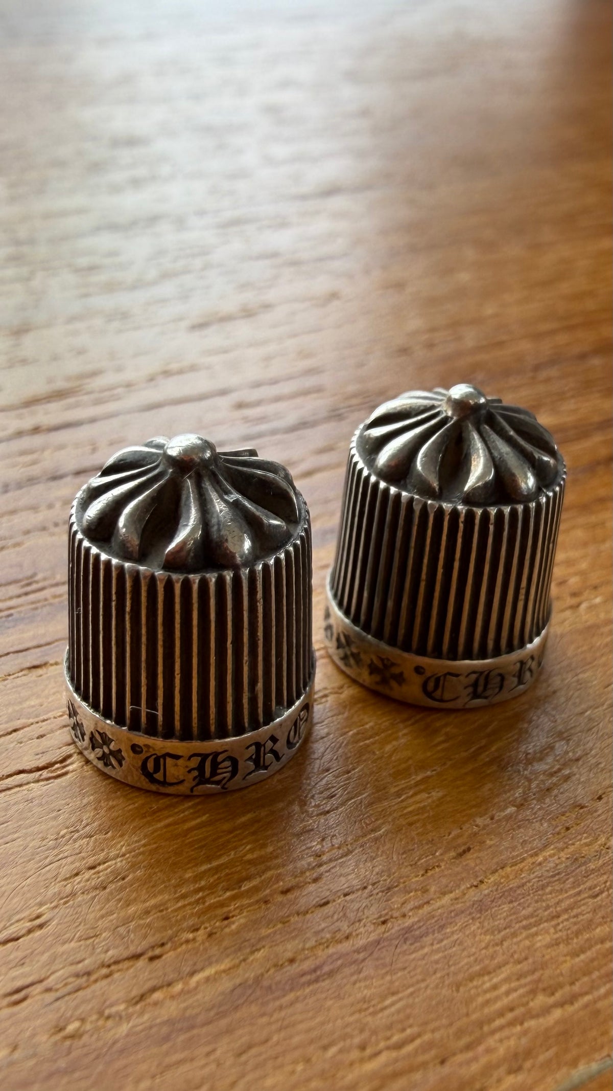 CHROME HEARTS SILVER TIRE VALVE CAPS (SET OF 2)