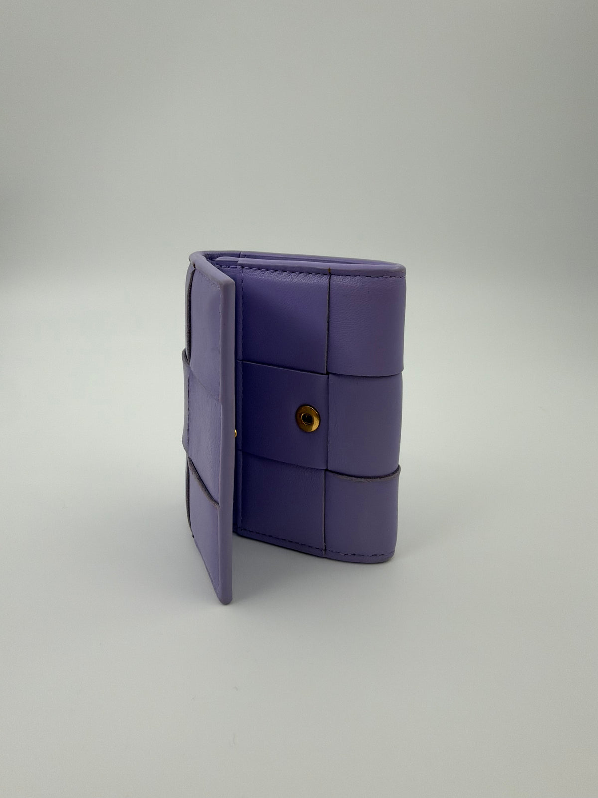 BOTTEGA VENETA WOVEN LEATHER COMPACT WALLET