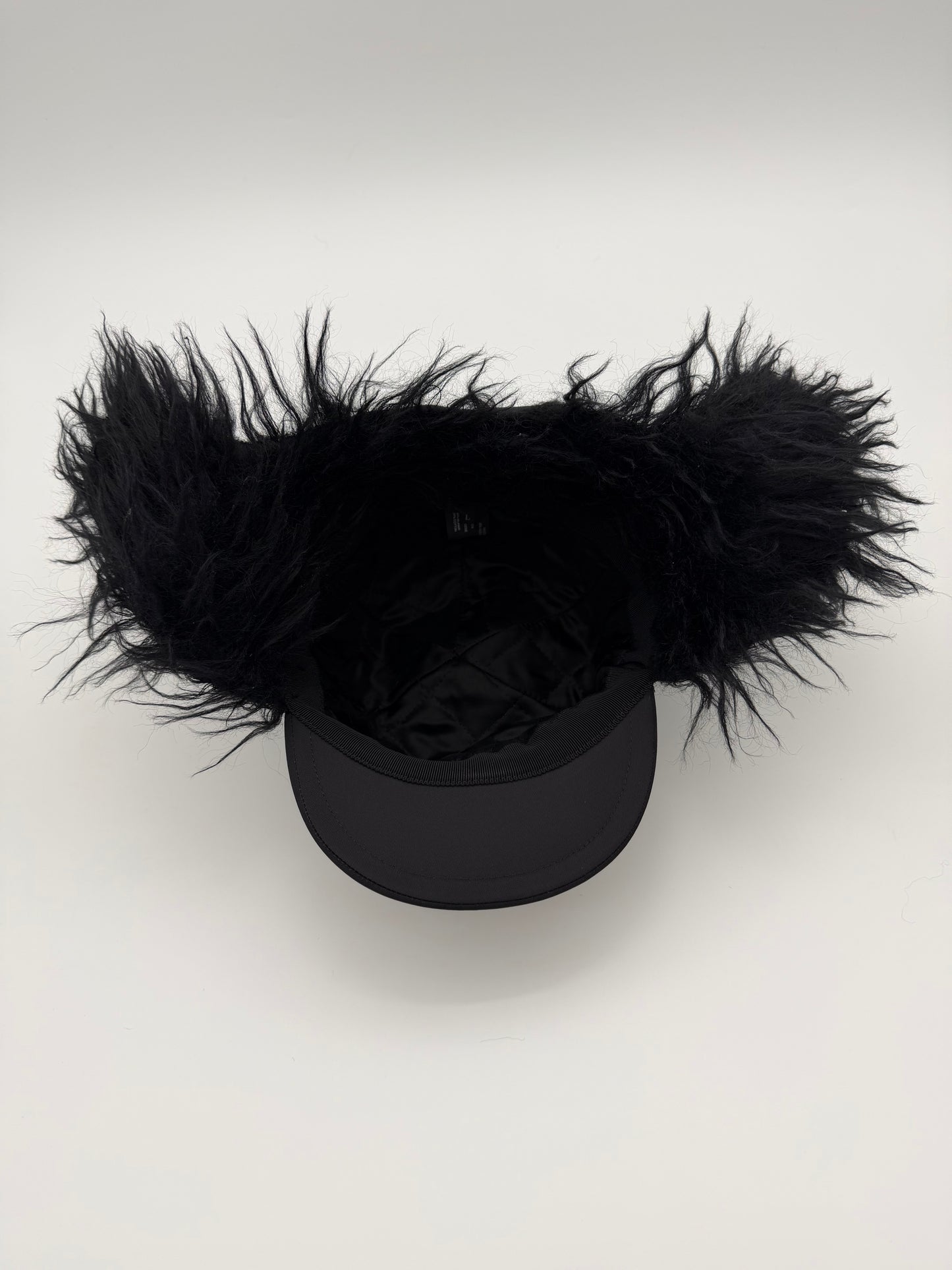 PRADA NYLON FAUX FUR TROOPER HAT
