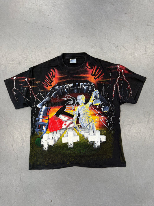 1991 METALLICA ALBUMS ALL OVER PRINT TEE (BROCKUM TAG)
