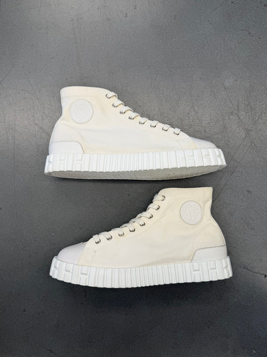 SIZE 43 HERMES CLIMB HIGH-TOP SNEAKERS - WHITE (NO BOX)