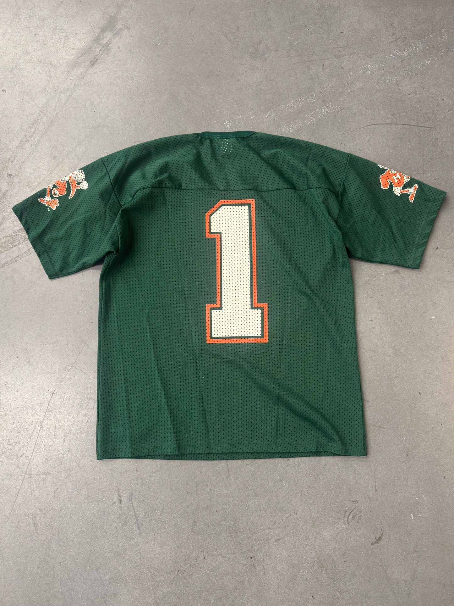 90S UNIVERSITY OF MIAMI HURRICANES MESH # 1 JERSEY (LOGO 7 TAG)