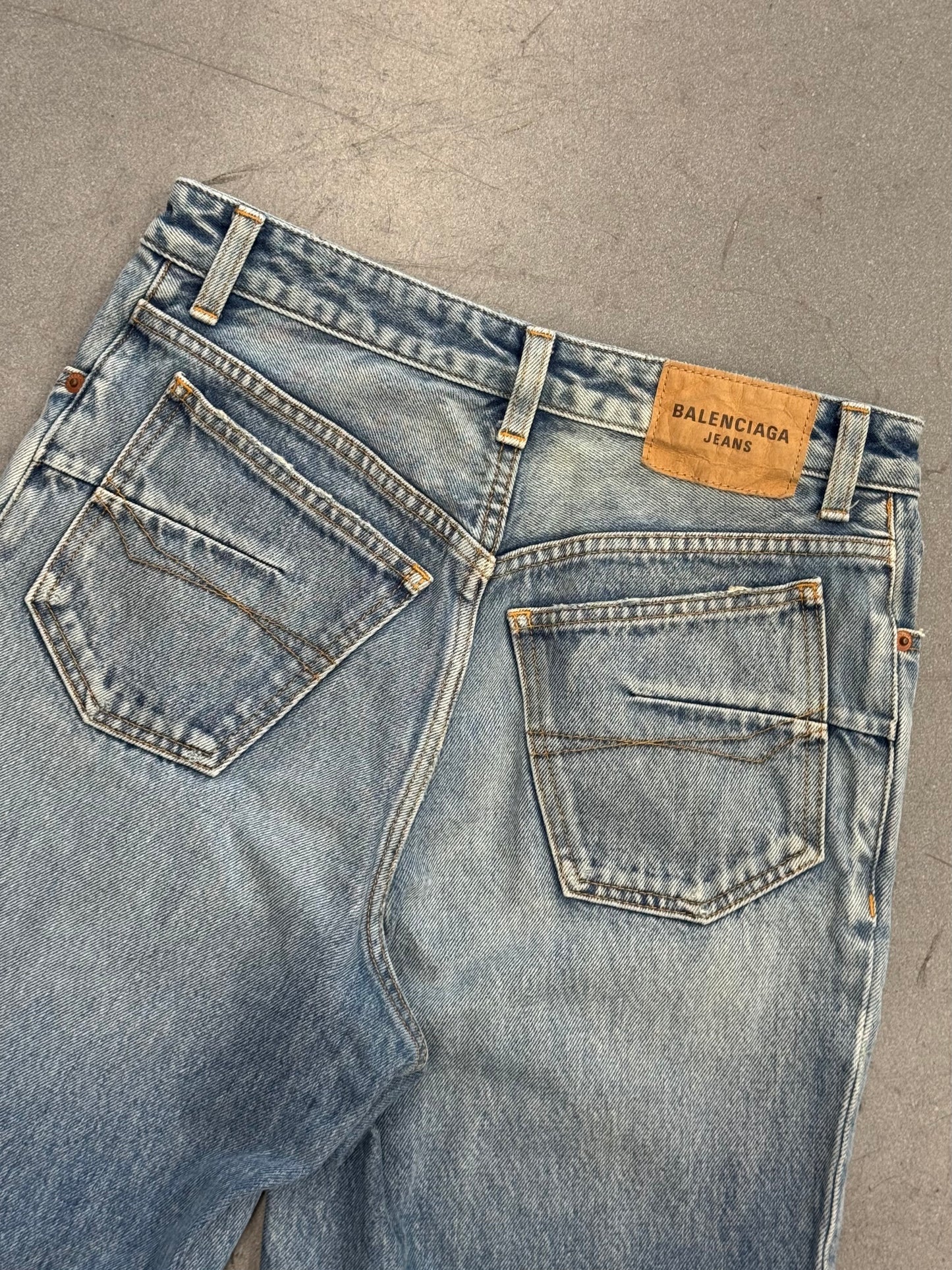BALENCIAGA BIKER DARTS JAPANESE DENIM JEANS - 26