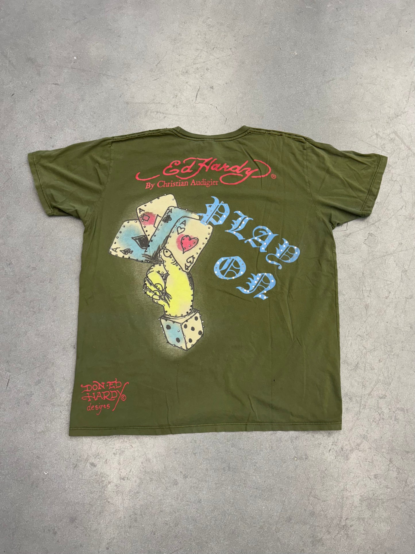 Y2K ED HARDY RHINESTONE "DEATH OR GLORY" TEE