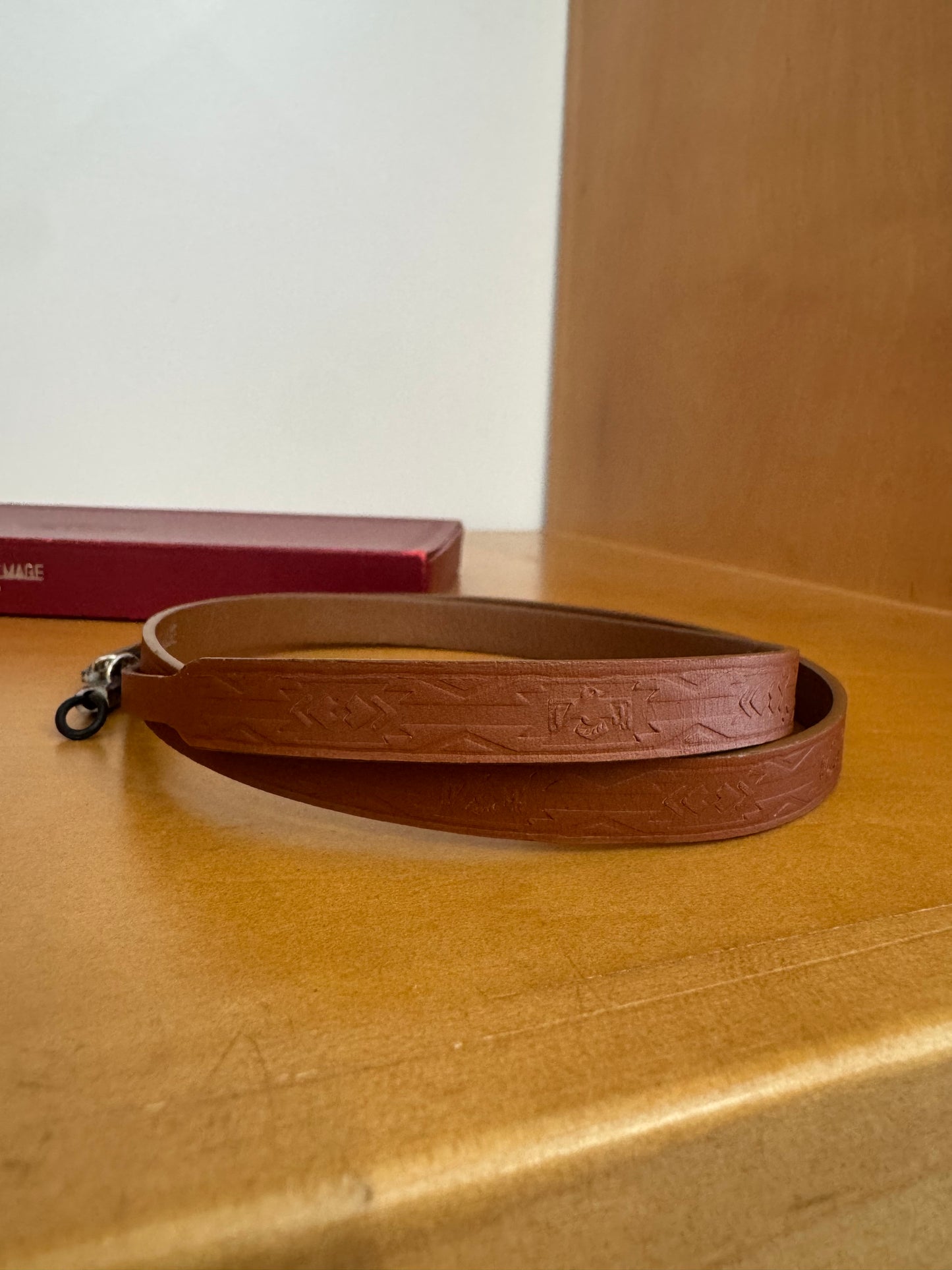 VINTAGE JACQUES MARIE MAGE LEATHER GLASSES STRAP WITH BOX