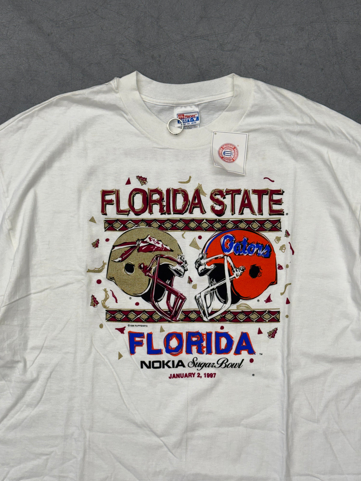 1997 FLORIDA STATE VS FLORIDA SUGAR BOWL PARDON MY FRENCH TEE (HANES TAG) - NWT