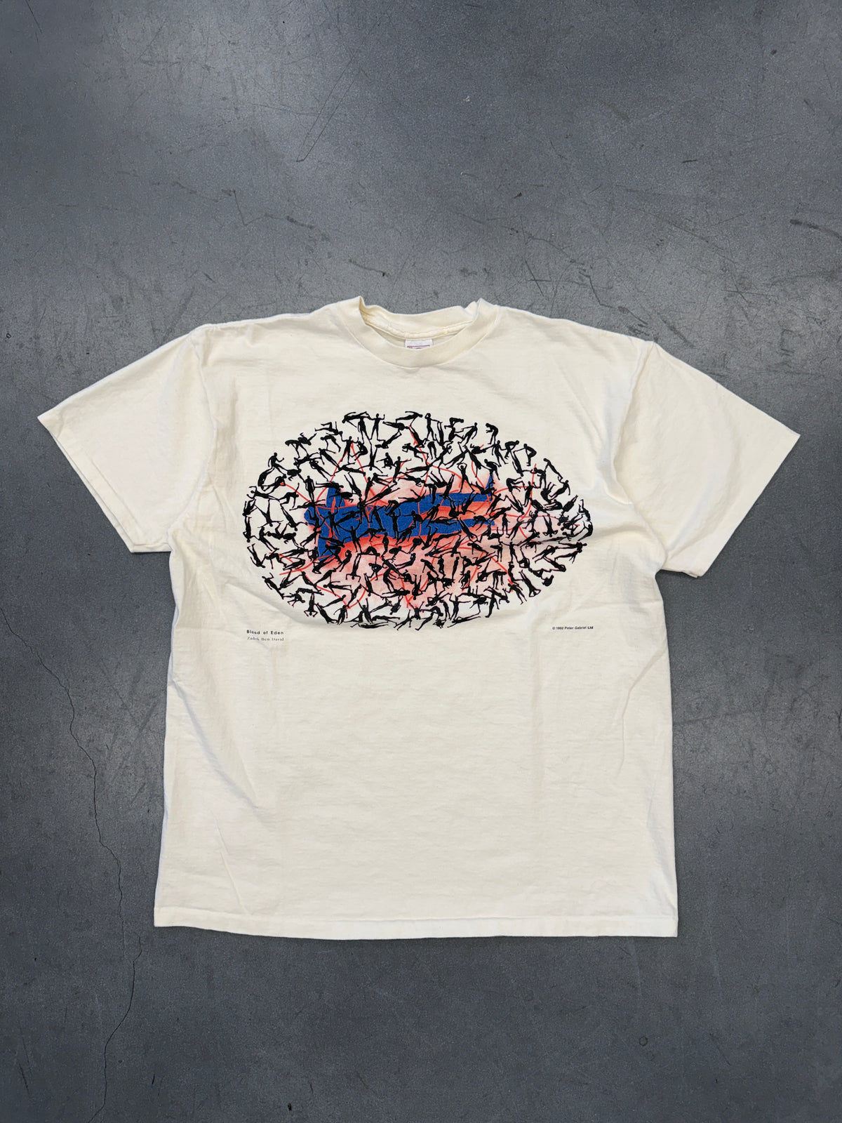 1992 PETER GABRIEL BLOOD OF EDEN SECRET WORLD TOUR TEE (DELTA TAG)