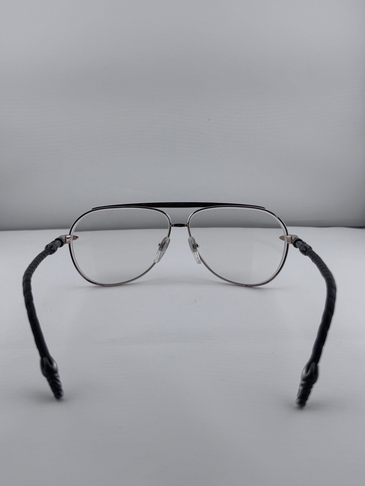 CHROME HEARTS 'MUNCHER' LEATHER HANDLES EYEGLASSES (PRE-OWNED WITH CASE)