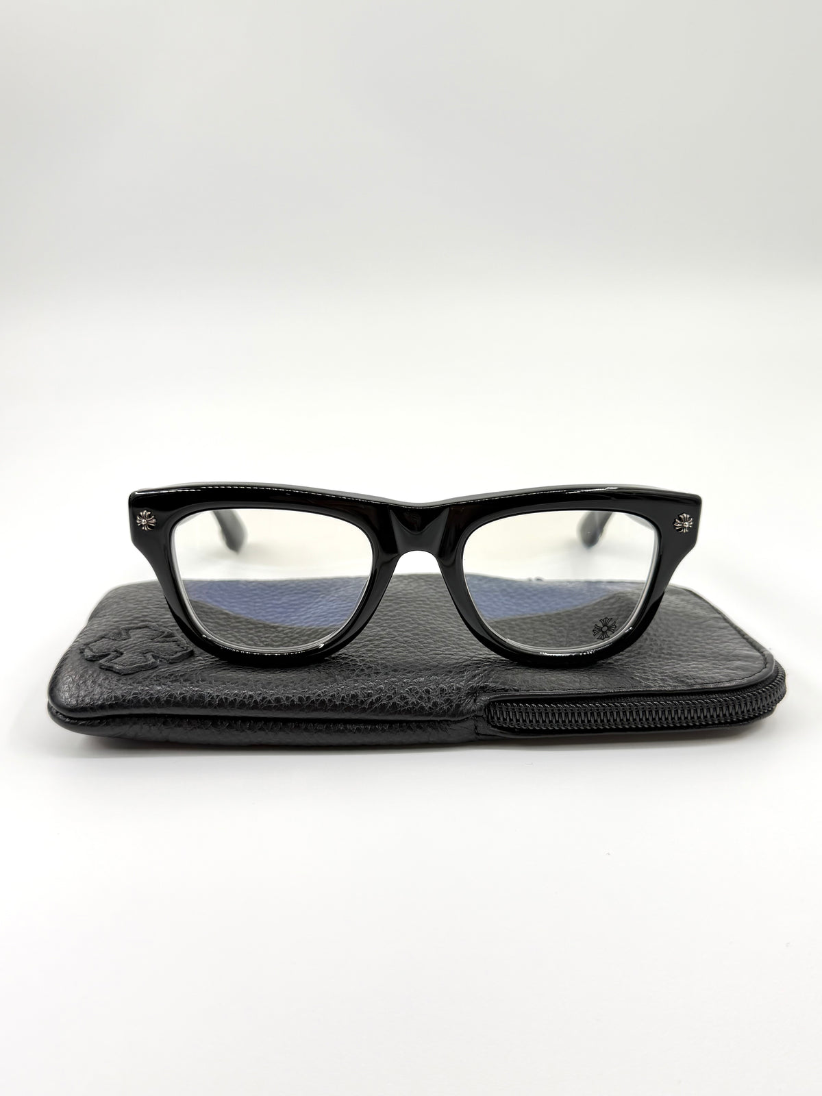 CHROME HEARTS TRITITSAGAIN GLASSES - BLACK/SILVER (WITH CASE)