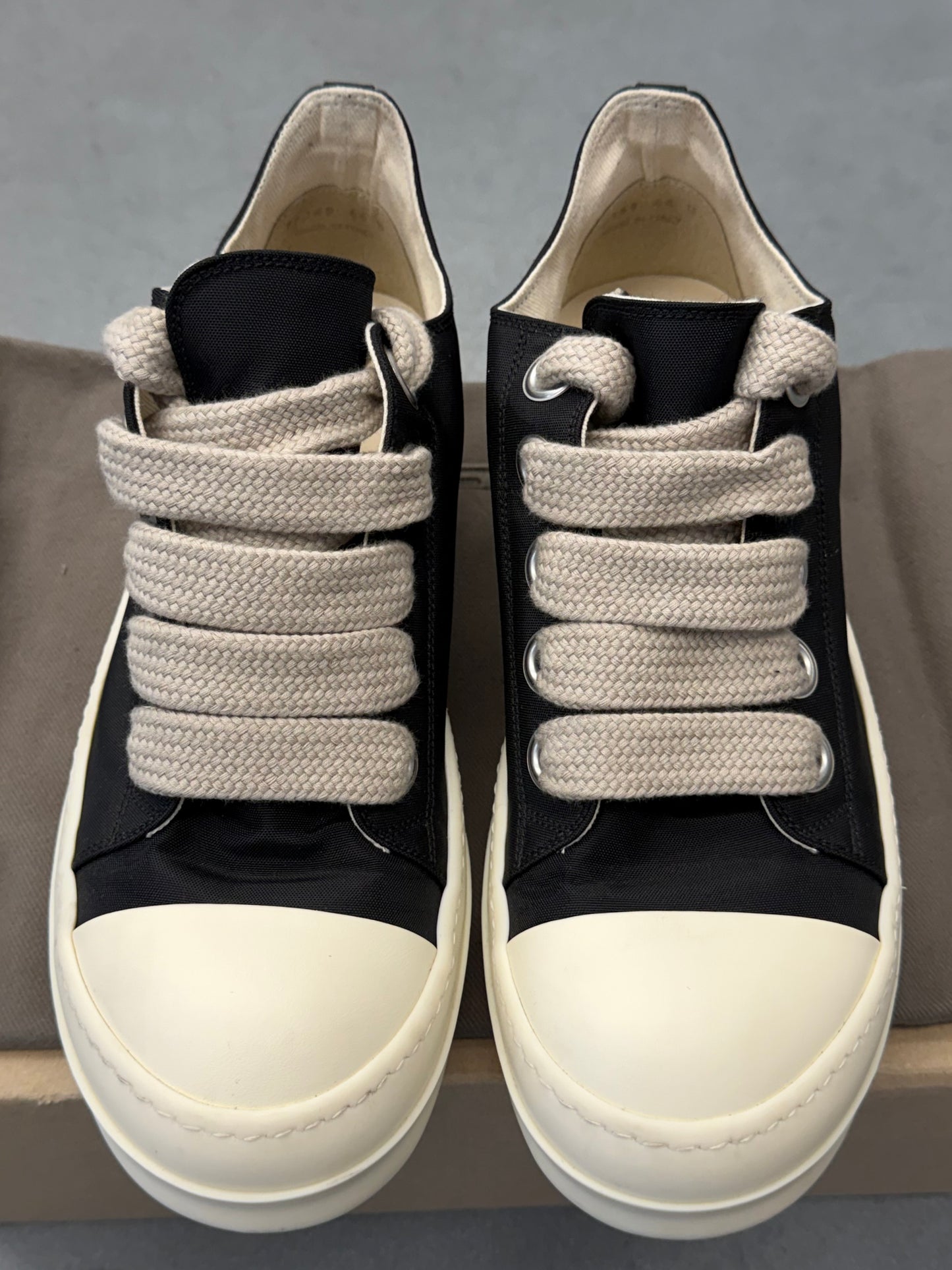 RICK OWENS DRKSHDW NYLON JUMBOLACE LOW SNEAKS (W/ BOX)