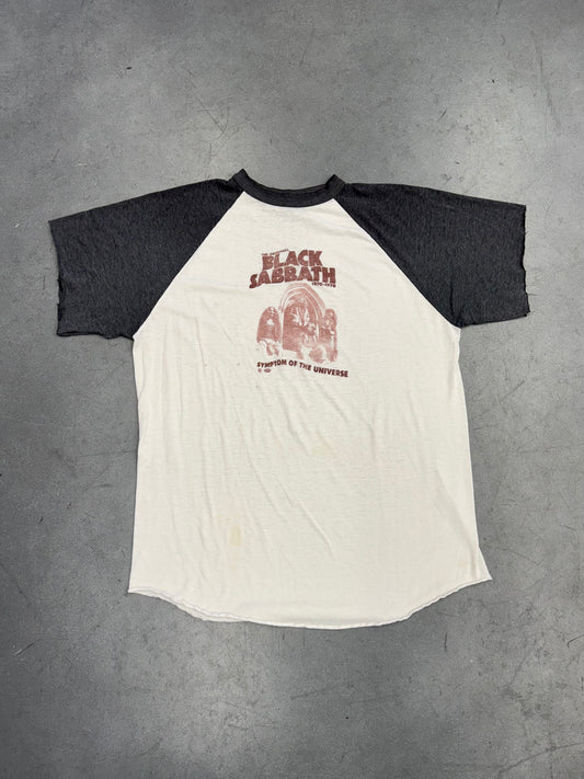 80S "THE ORIGINAL BLACK SABBATH 1970-1978" SYMPTOM OF THE UNIVERSE CUT-TO-SHORT SLEEVE TEE (PULLED TAG)
