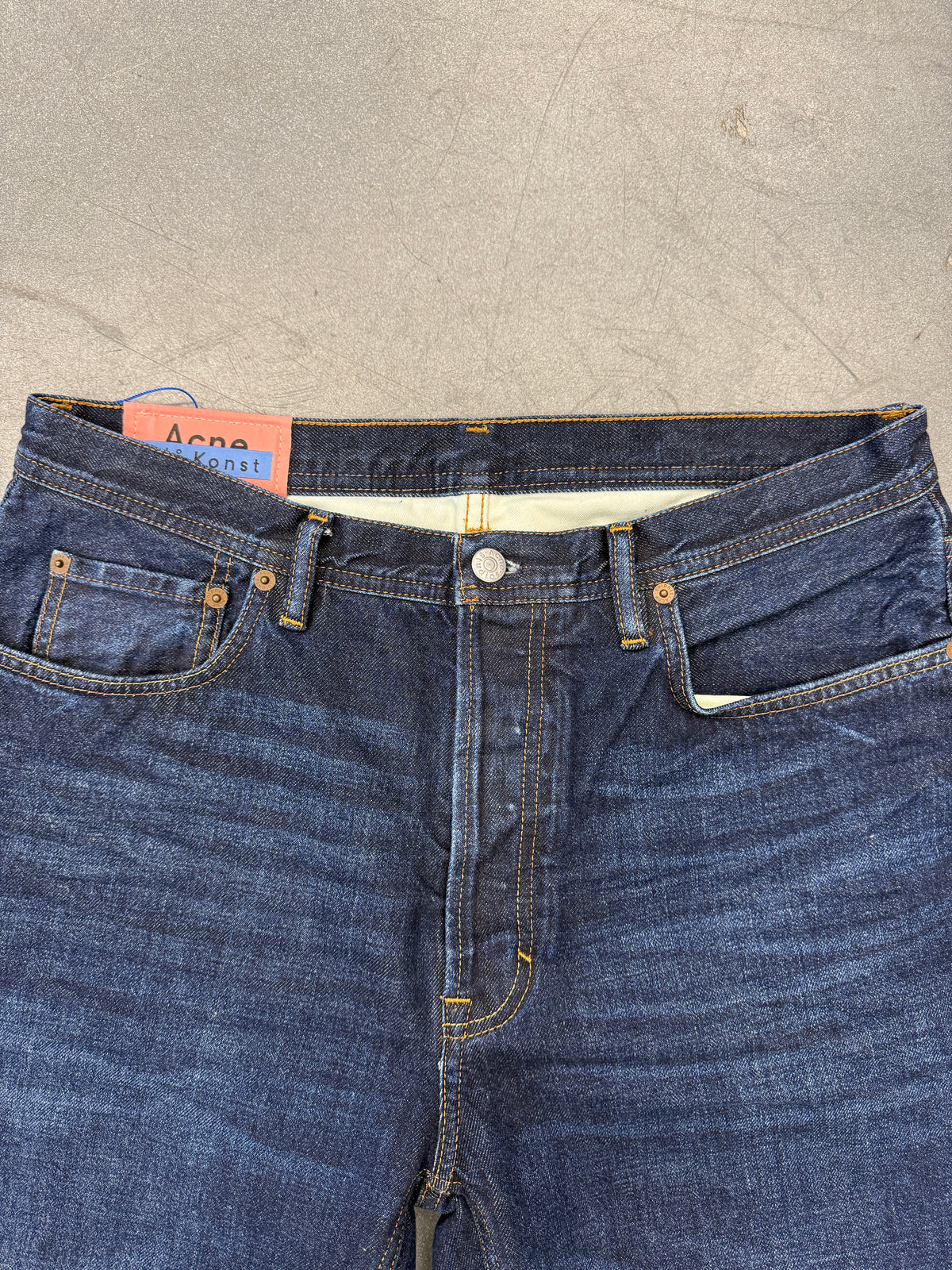 ACNE STUDIOS BLA KONST "LOG DARK BLUE" JEANS