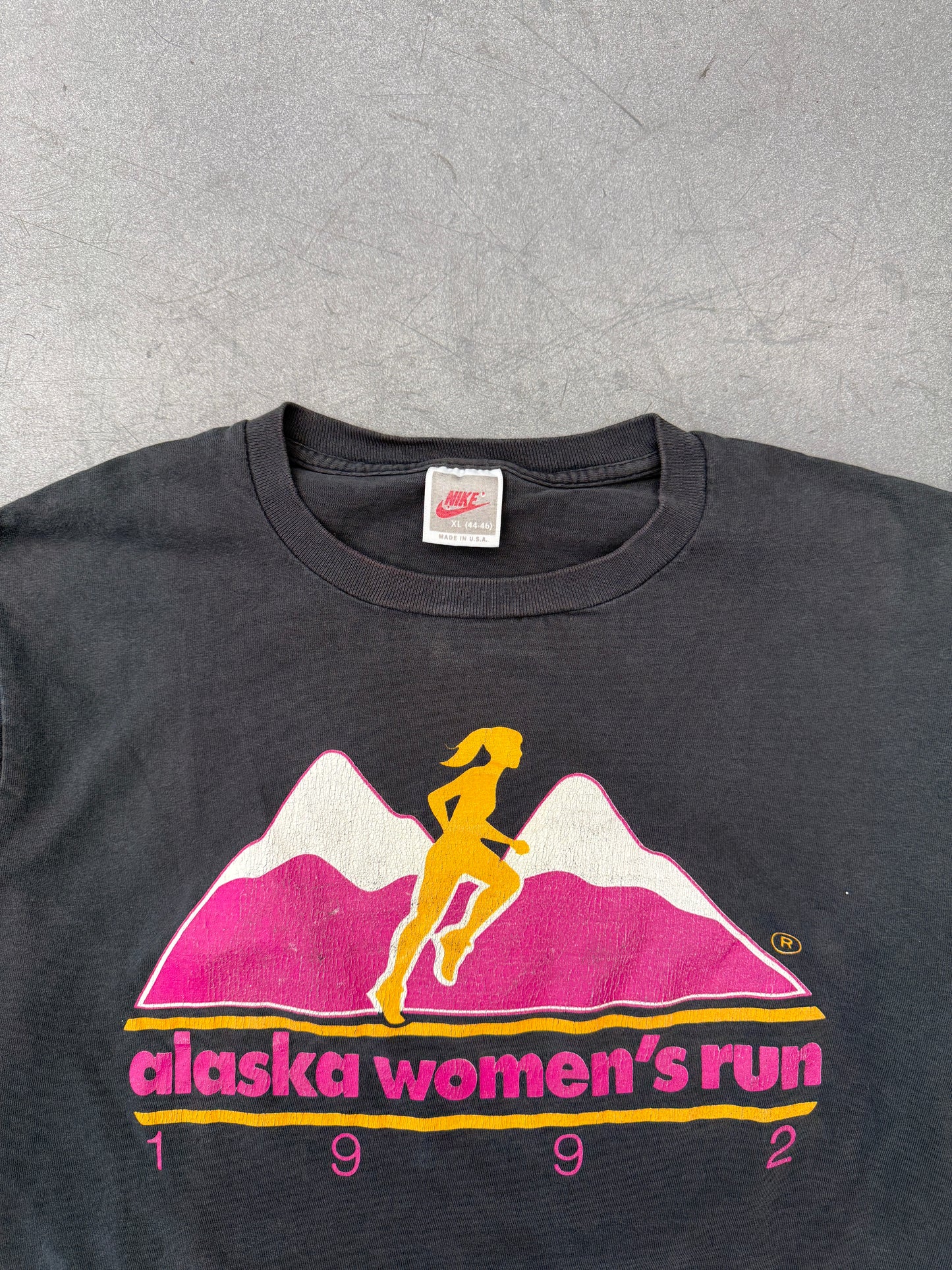 1992 NIKE ALASKA WOMEN'S RUN LONG SLEEVE TEE (GREY/RED TAG)
