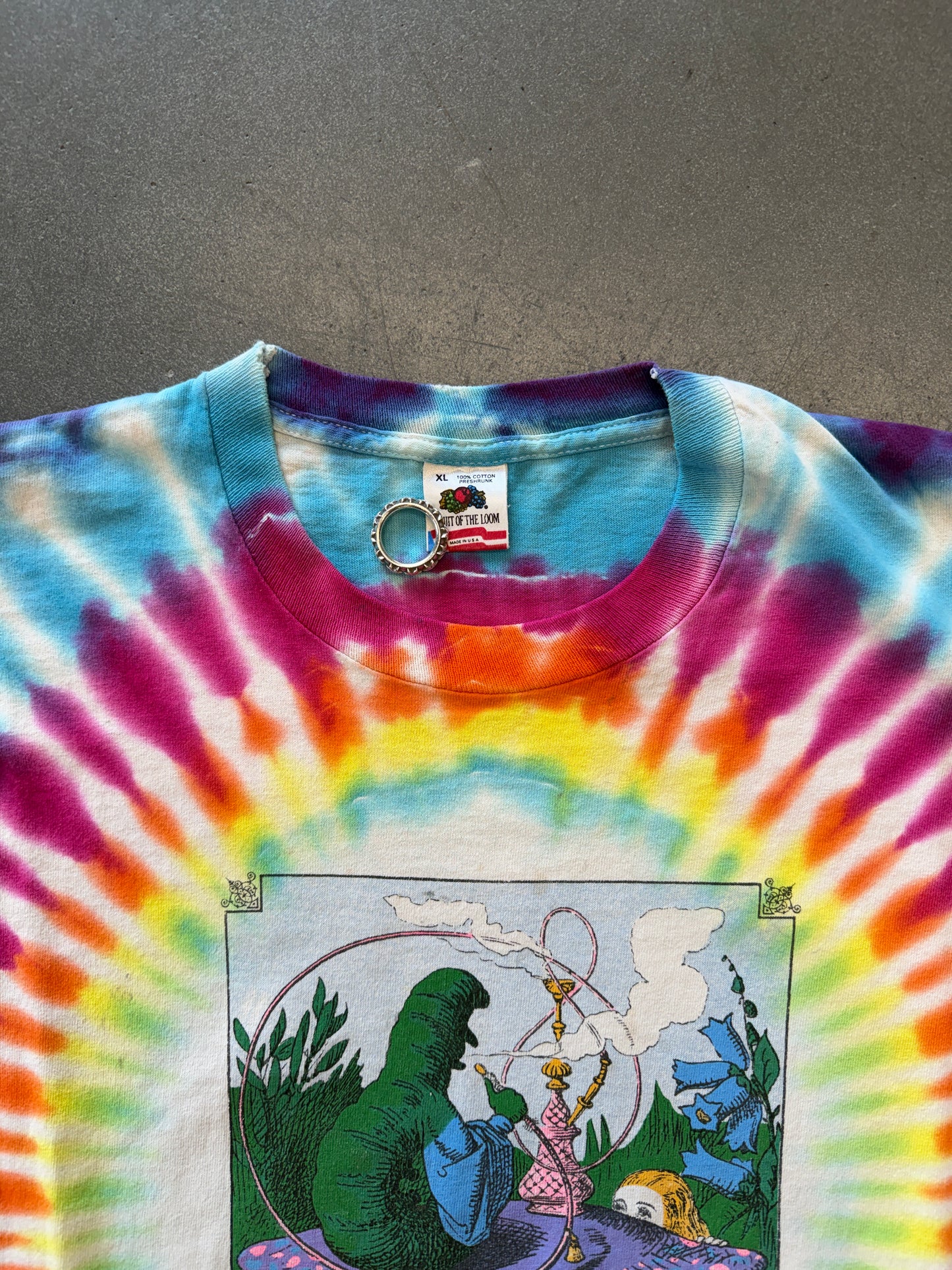 90'S ALICE IN WONDERLAND TIE-DYE TEE (FOTL TAG)