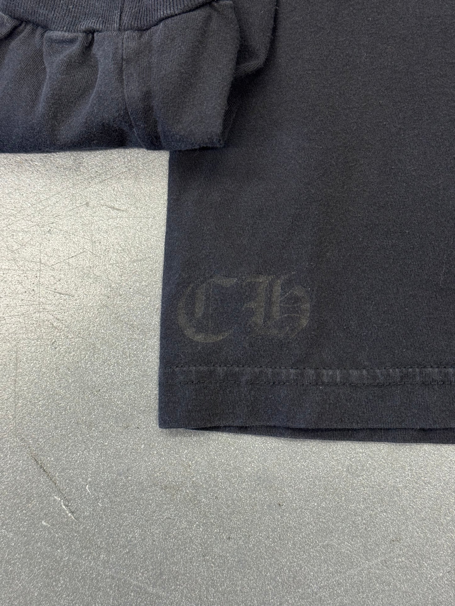 CHROME HEARTS COLLAR PRINT LONG SLEEVE POCKET TEE - BLACK