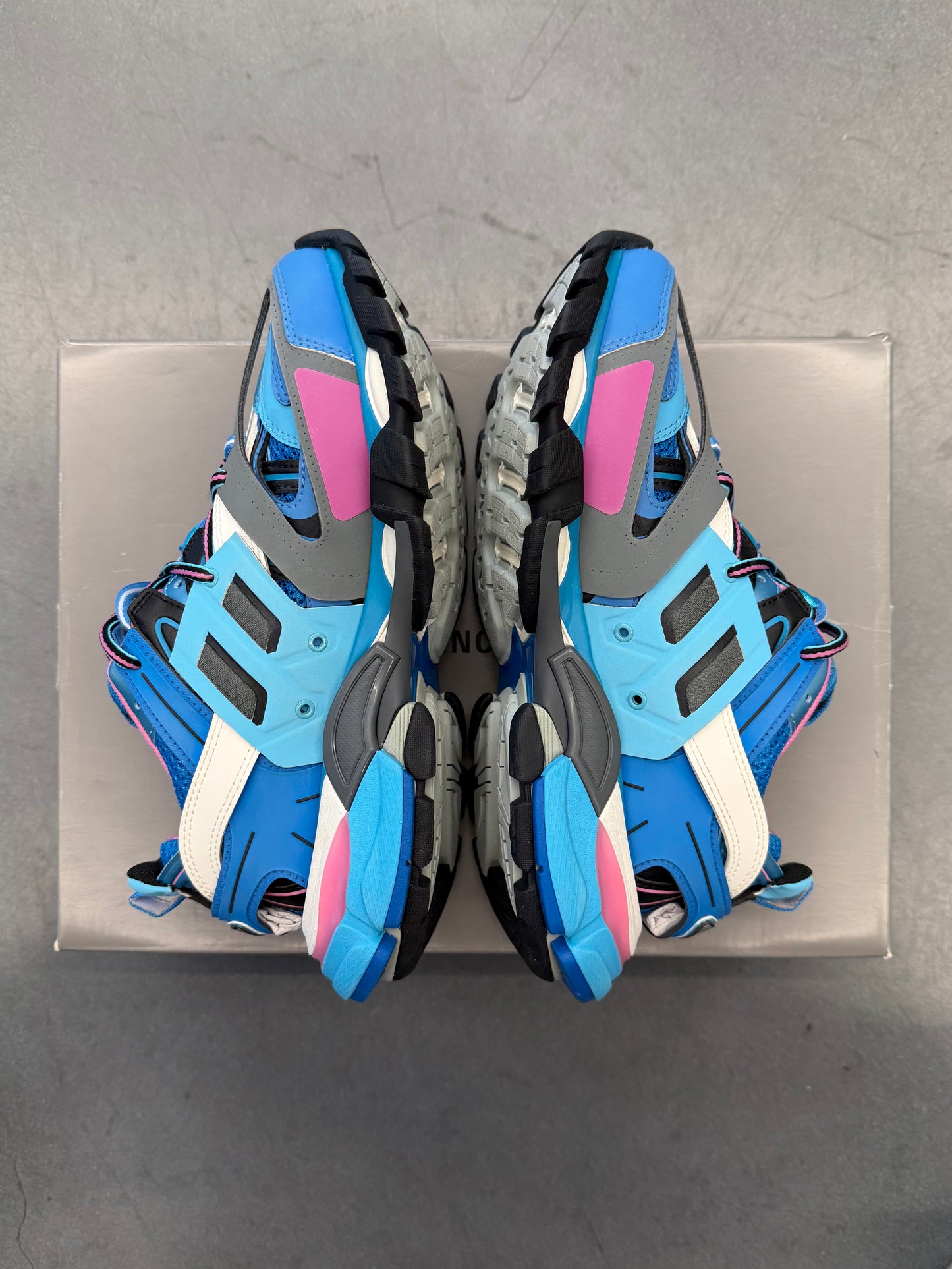 SIZE 38 BALENCIAGA TRACK RUNNERS - BLUE (W/BOX)