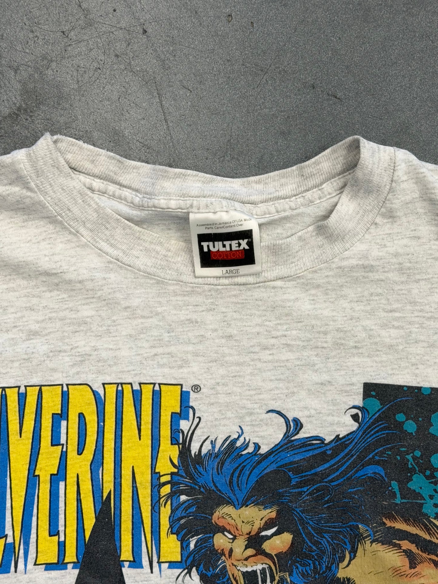 1994 MARVEL COMICS WOLVERINE SPLIT SKULL FACE TEE (TULTEX COTTON TAG)
