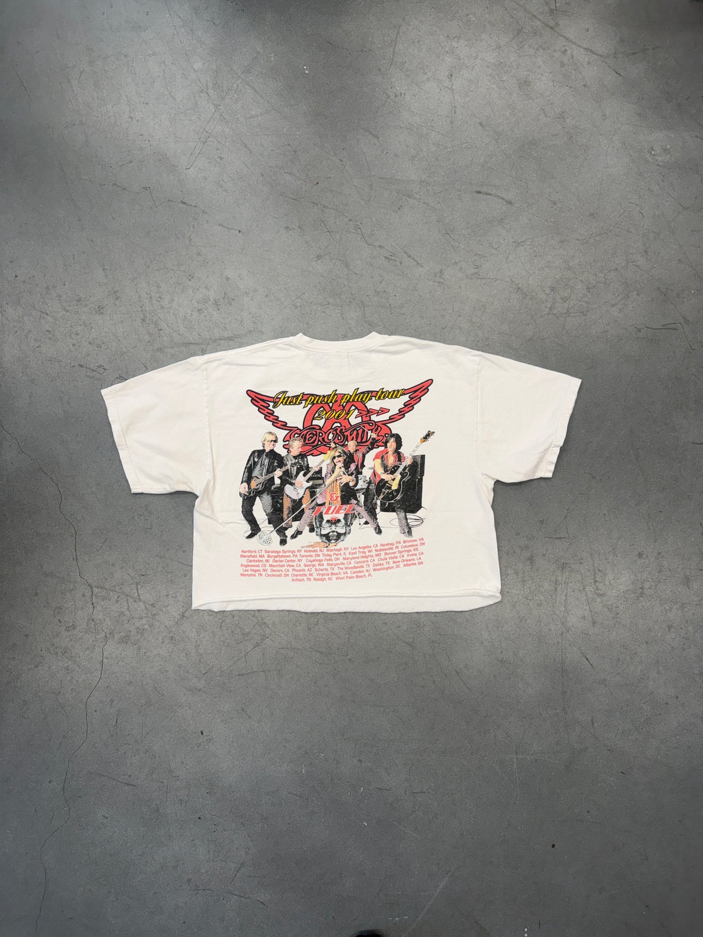 2001 AEROSMITH SORAYAMA JUST PUSH PLAY TOUR CROPPED TEE (DELTA TAG)