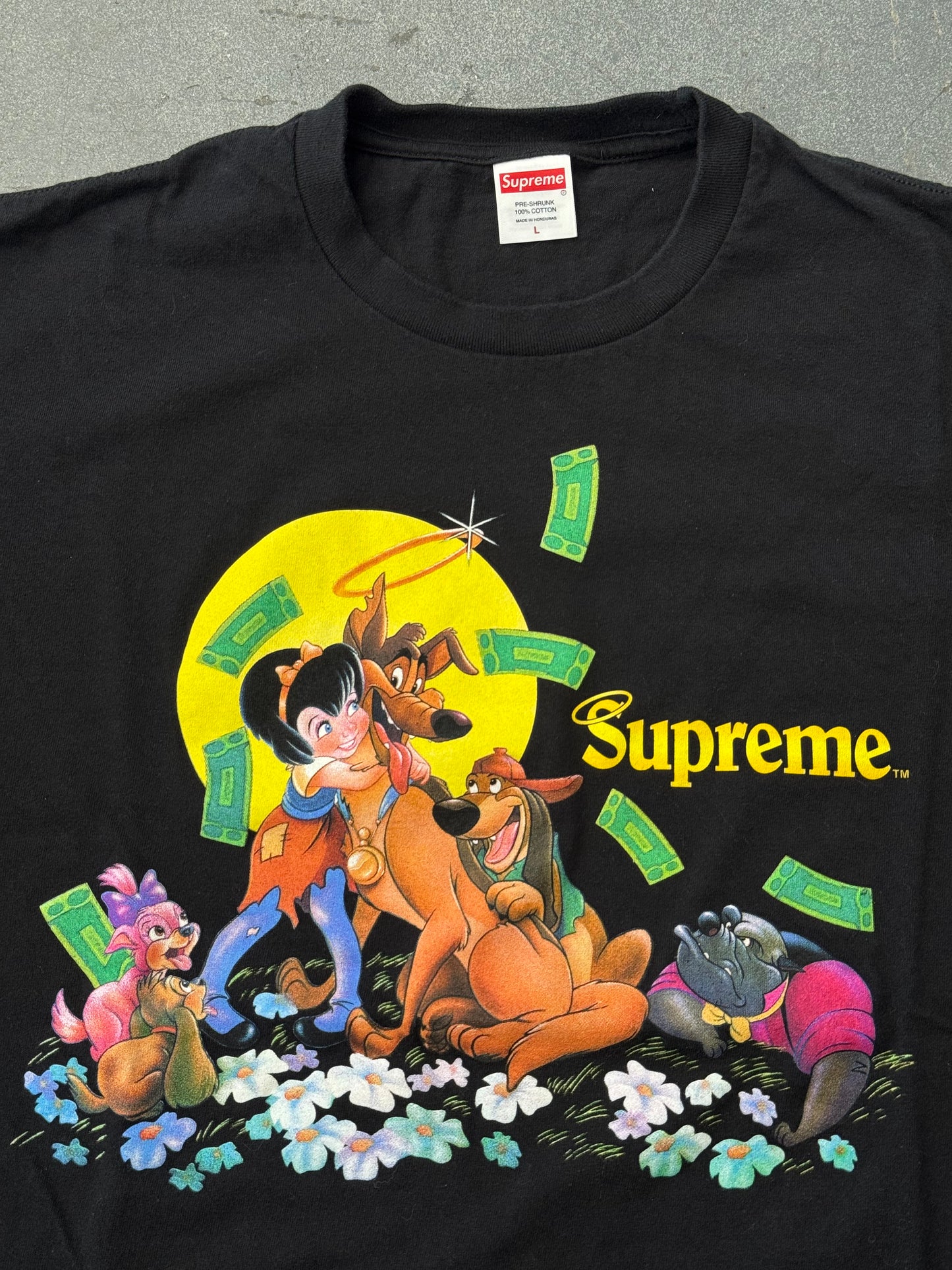 FW25 SUPREME ALL DOGS GO TO HEAVEN TEE - BLACK