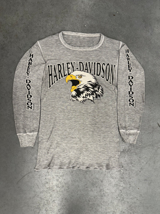 1992 HARLEY-DAVIDSON EAGLE GREY THERMAL LONGSLEEVE (PULLED TAG)