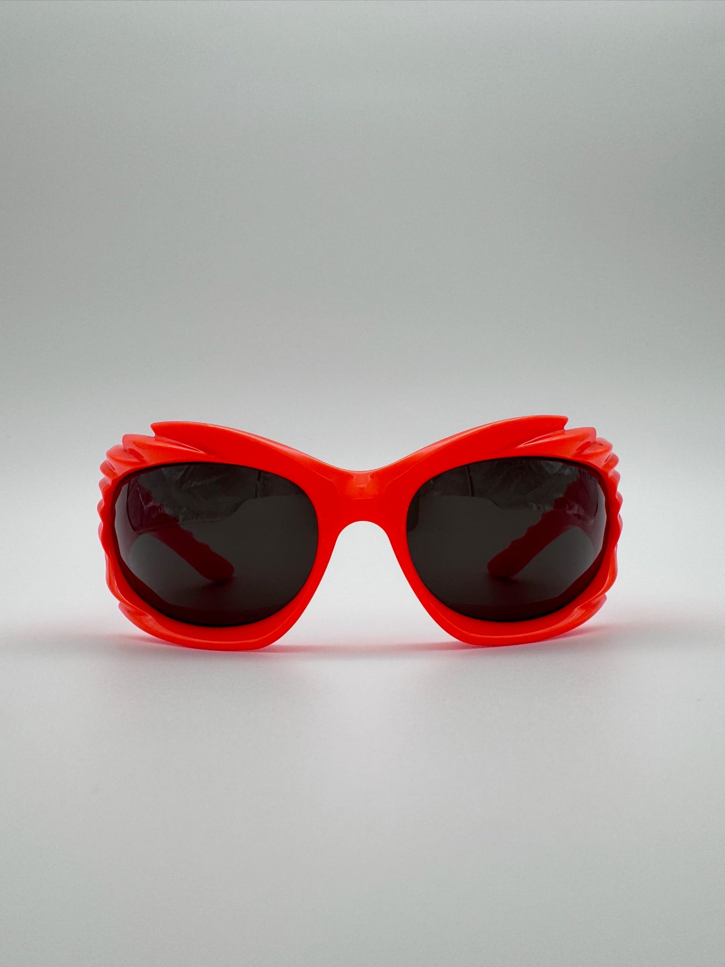 BALENCIAGA SPIKE RECTANGLE SUNGLASSES BB0255S 005 ORANGE