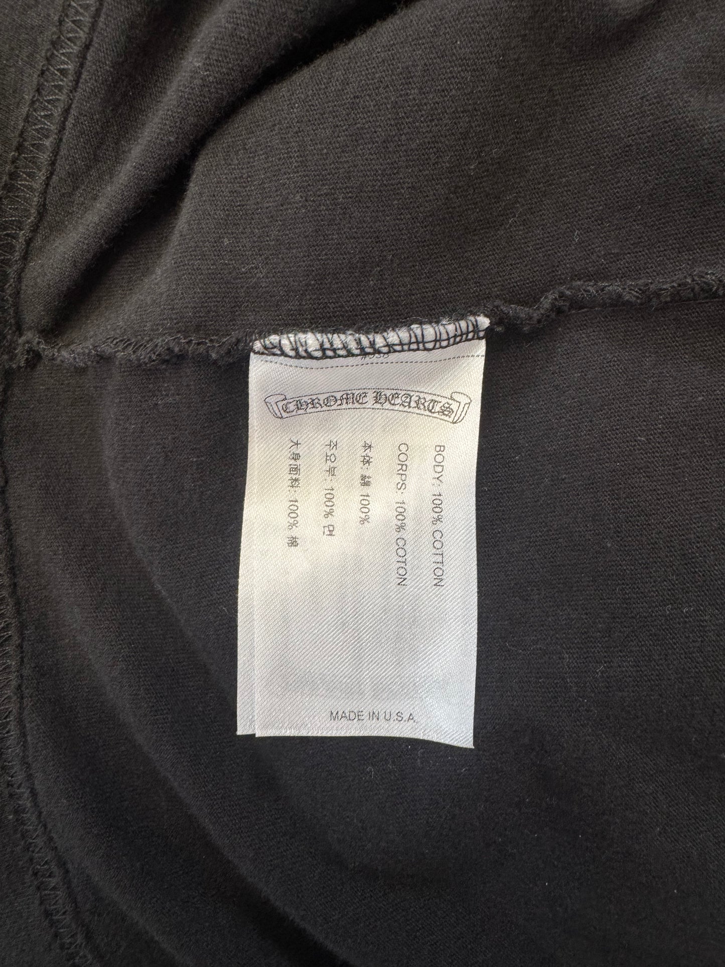 CHROME HEARTS FOTI PINK HARRIS TEETER LS TEE - BLACK (S)