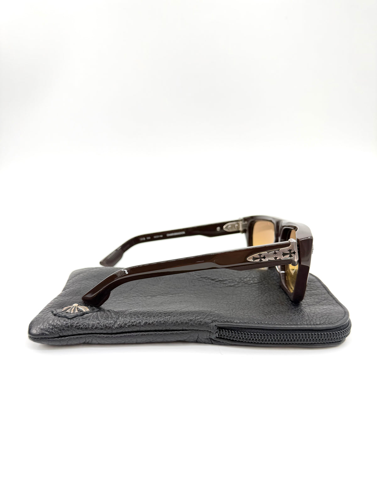CHROME HEARTS CHARISMADICK SUNGLASSES - BROWN/SILVER (W/ SILVER PLUS CASE)