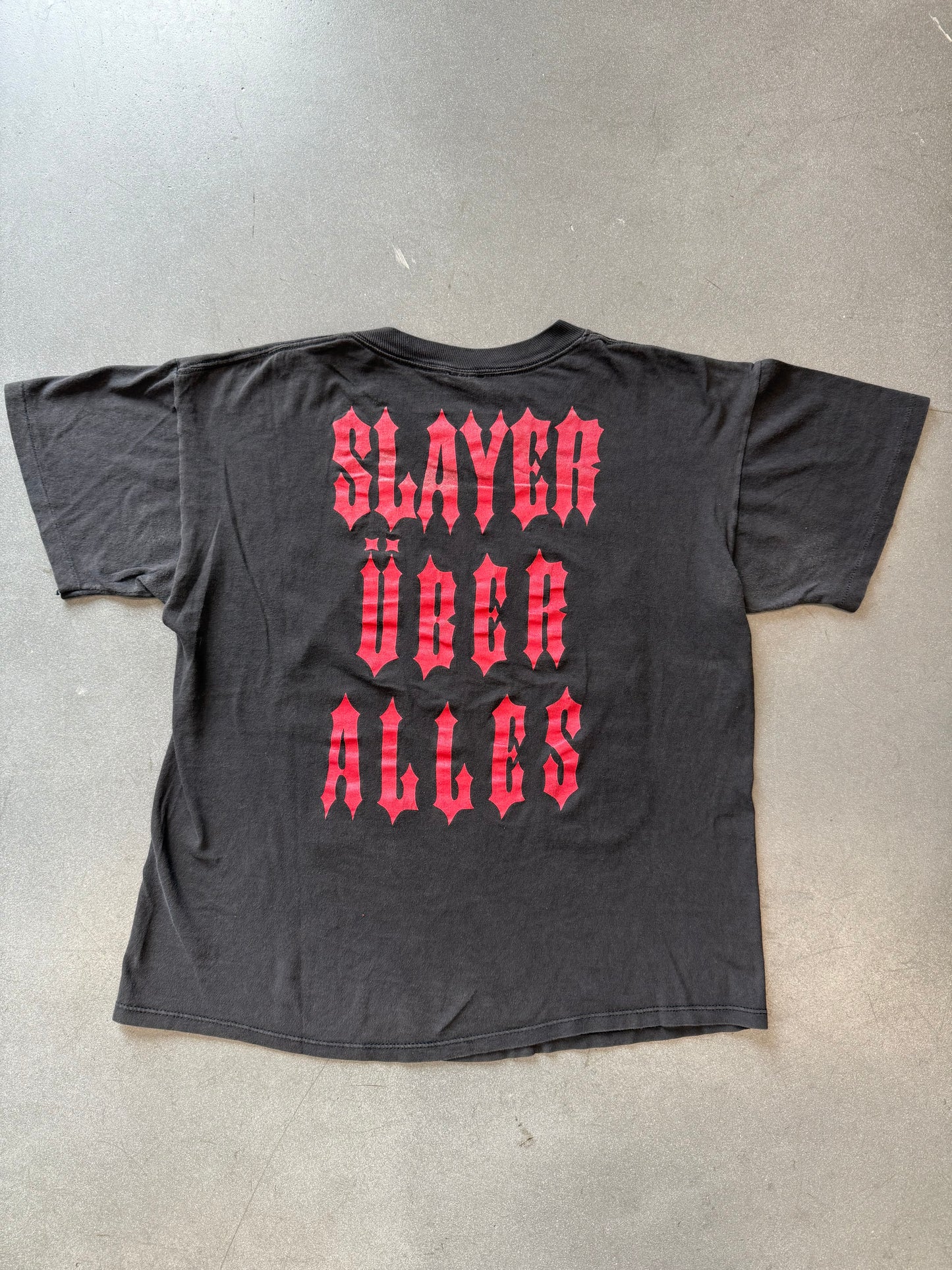 1992 SLAYER SLAYTANIC WEHRMACH SLAYER UBER ALLES TEE (BROCKUM TAG)