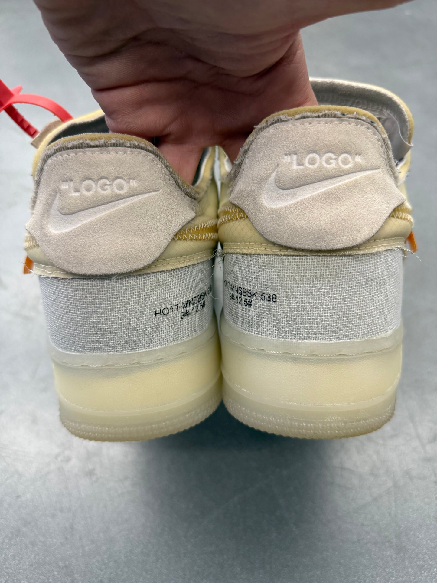 2017 SIZE 12 NIKE AIR FORCE 1 LOW - OFF-WHITE