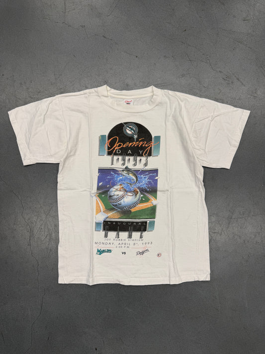 1993 FLORIDA MARLINS OPENING DAY INAUGURAL GAME TEE (SHERRY'S BEST TAG)