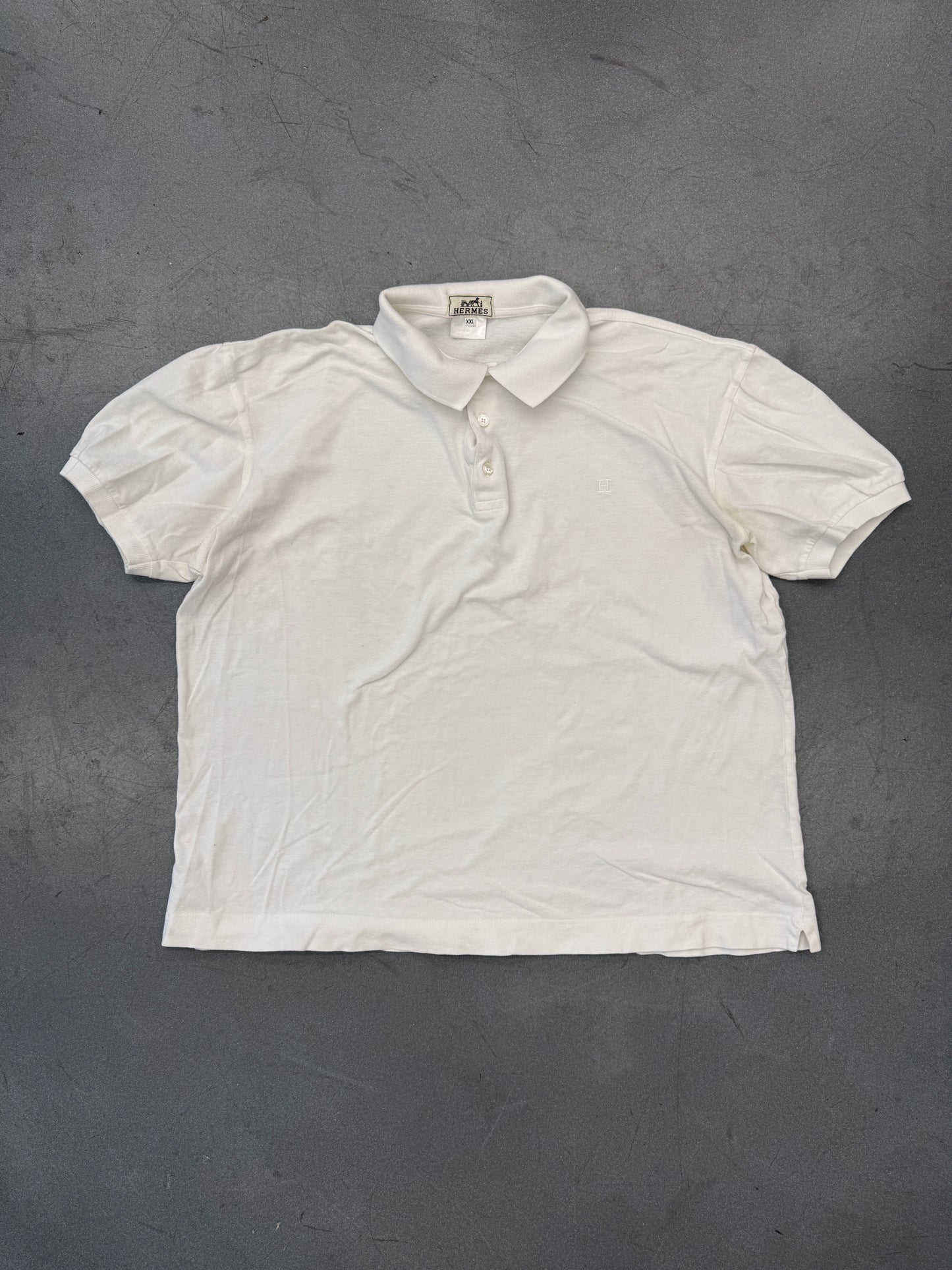 VINTAGE HERMES POLO SHIRT - WHITE