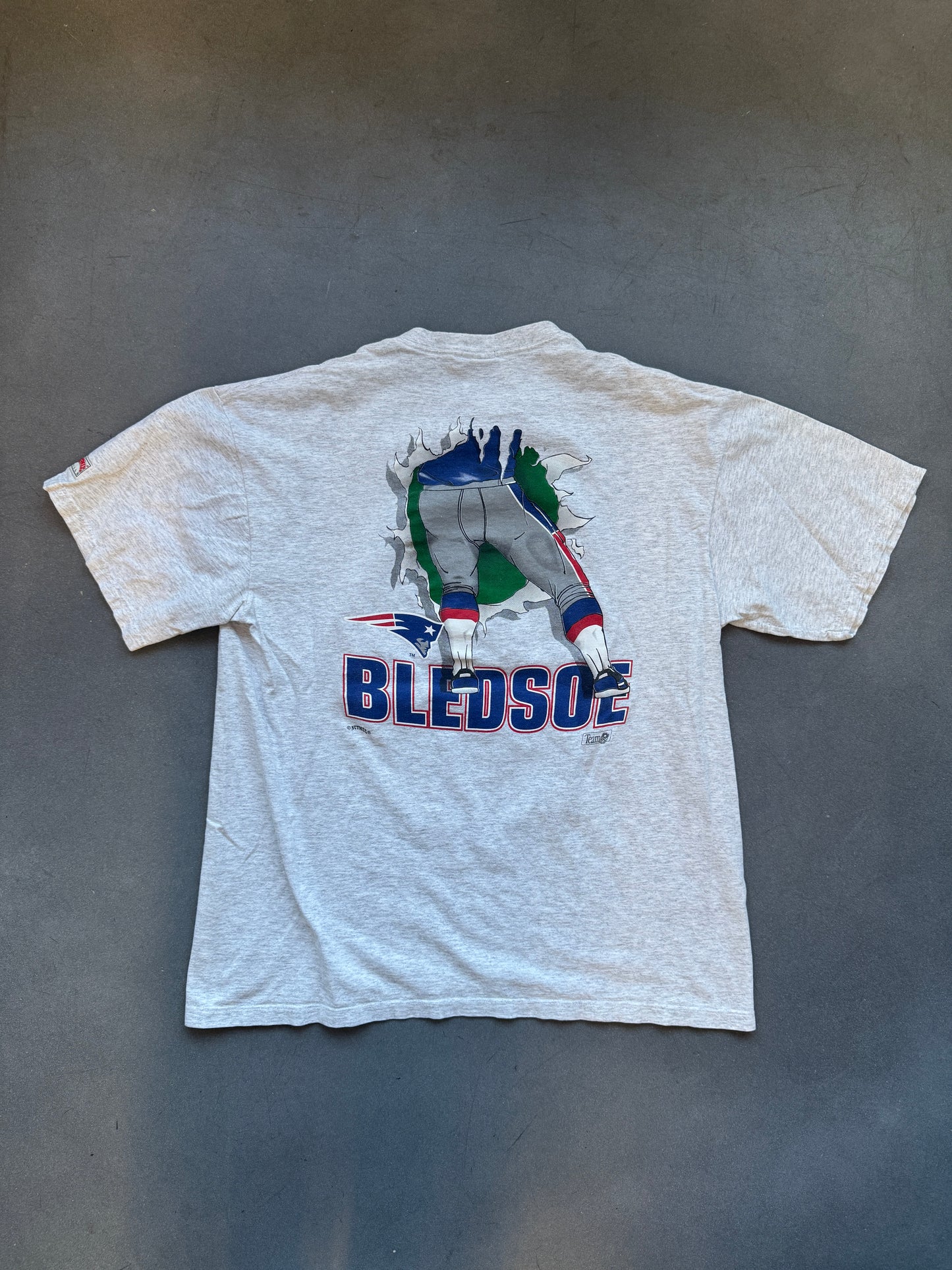 90'S DREW BLEDSOE NEW ENGLAND PATRIOTS BREAKTHROUGH TEE (NUTMEG TAG)