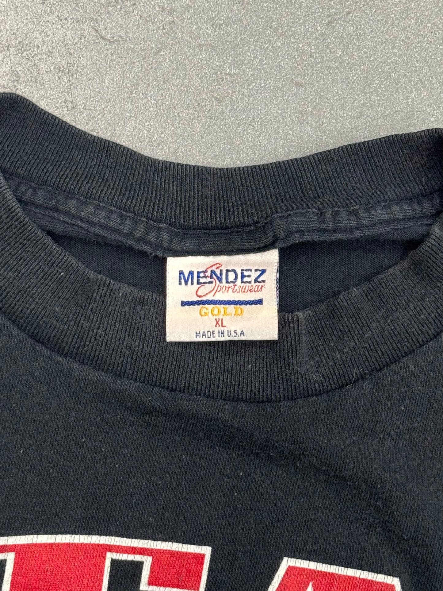 90S MIAMI HEAT ANGRY DRIBBLING BASKETBALL TEE (MENDEZ SPORTSWEAR TAG)
