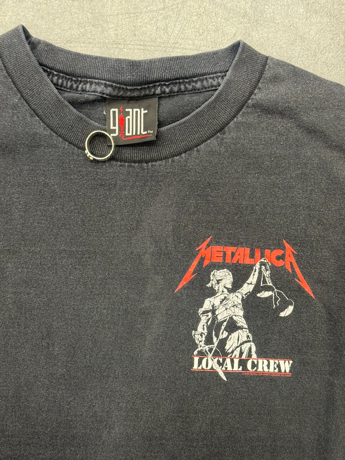 2000 METALLICA LOCAL CREW INJUSTICE FOR ALL TEE (GIANT TAG)