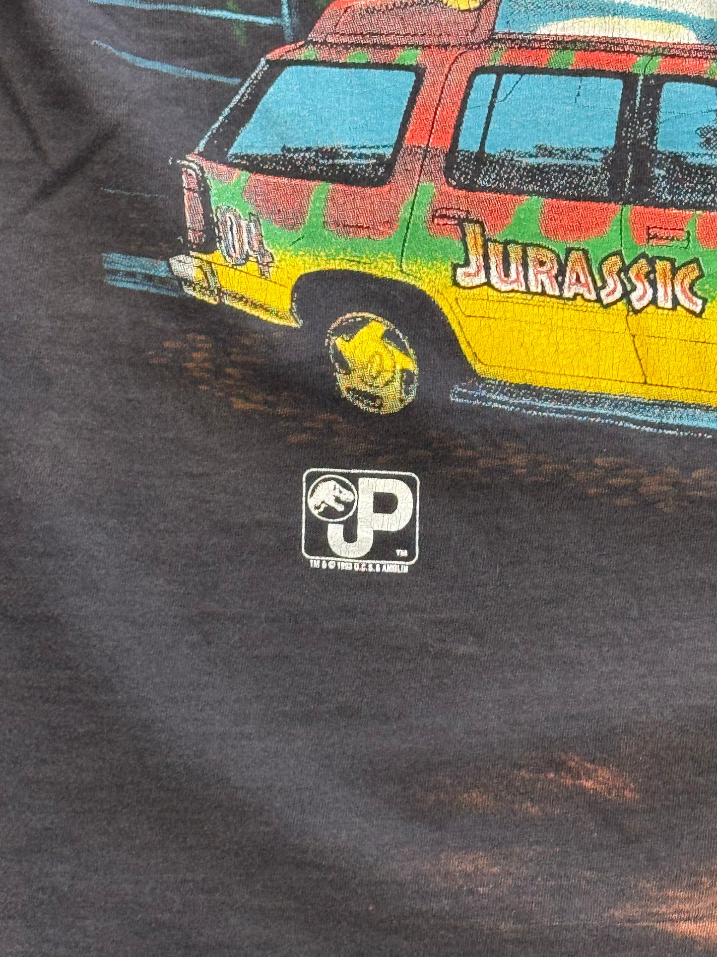 1993 JURASIC PARK T-REX CAR TEE (HANES HEAVYWEIGHT TAG)